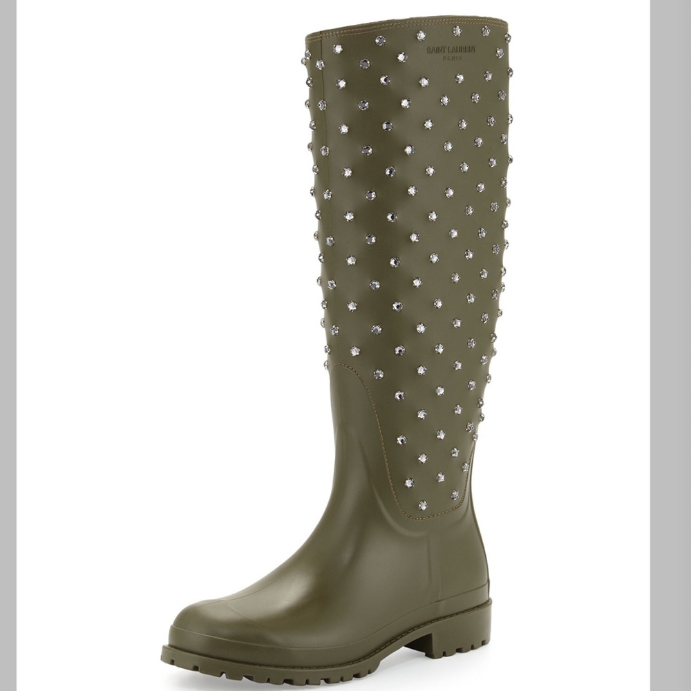SAINT LAURENT AUTHENTIC RUNWAY STRASS RAINBOOT